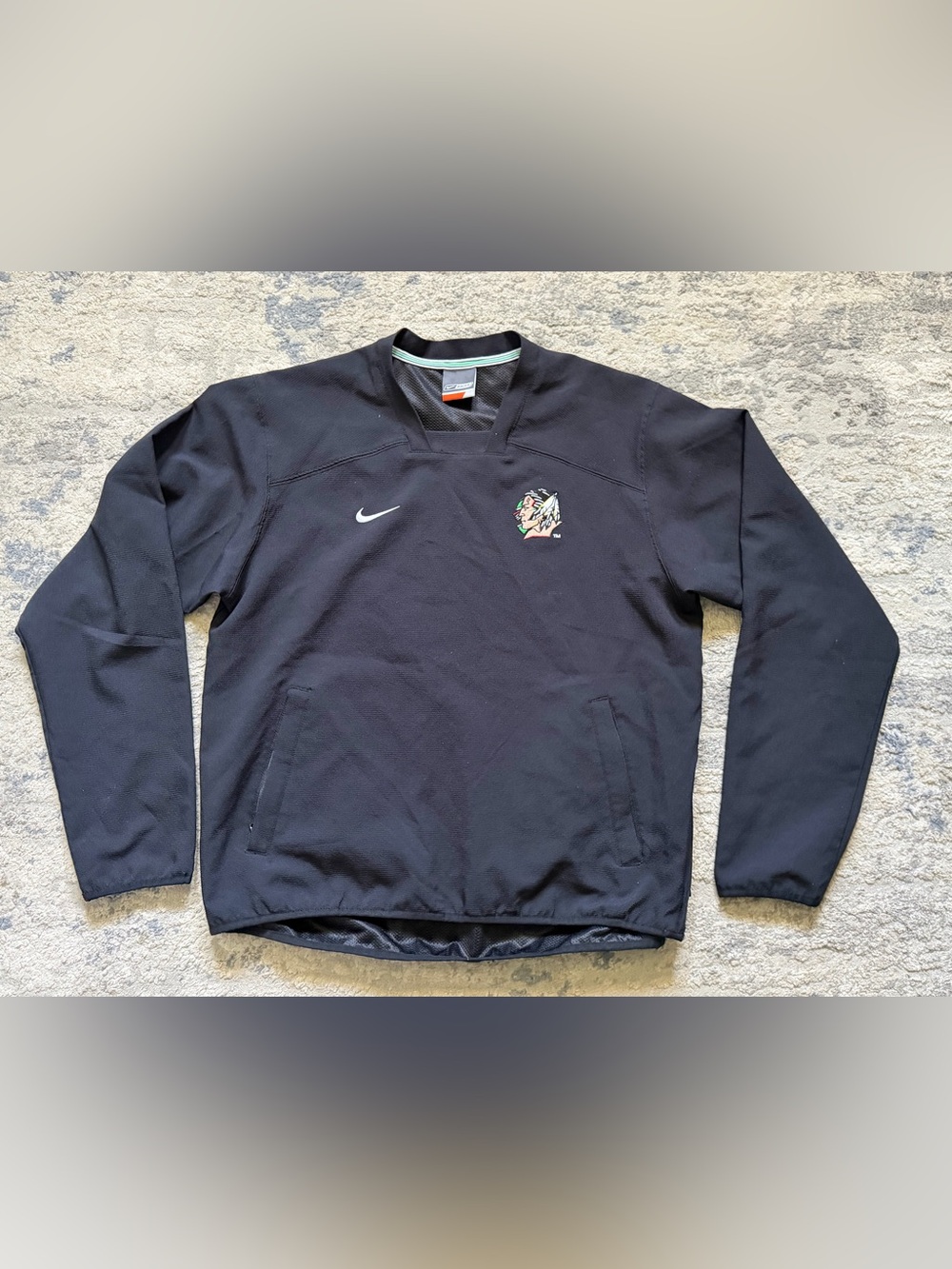 Rare Vintage Nike Bauer UND Fighting Sioux Hockey Pullover Jacket Men’s L Black